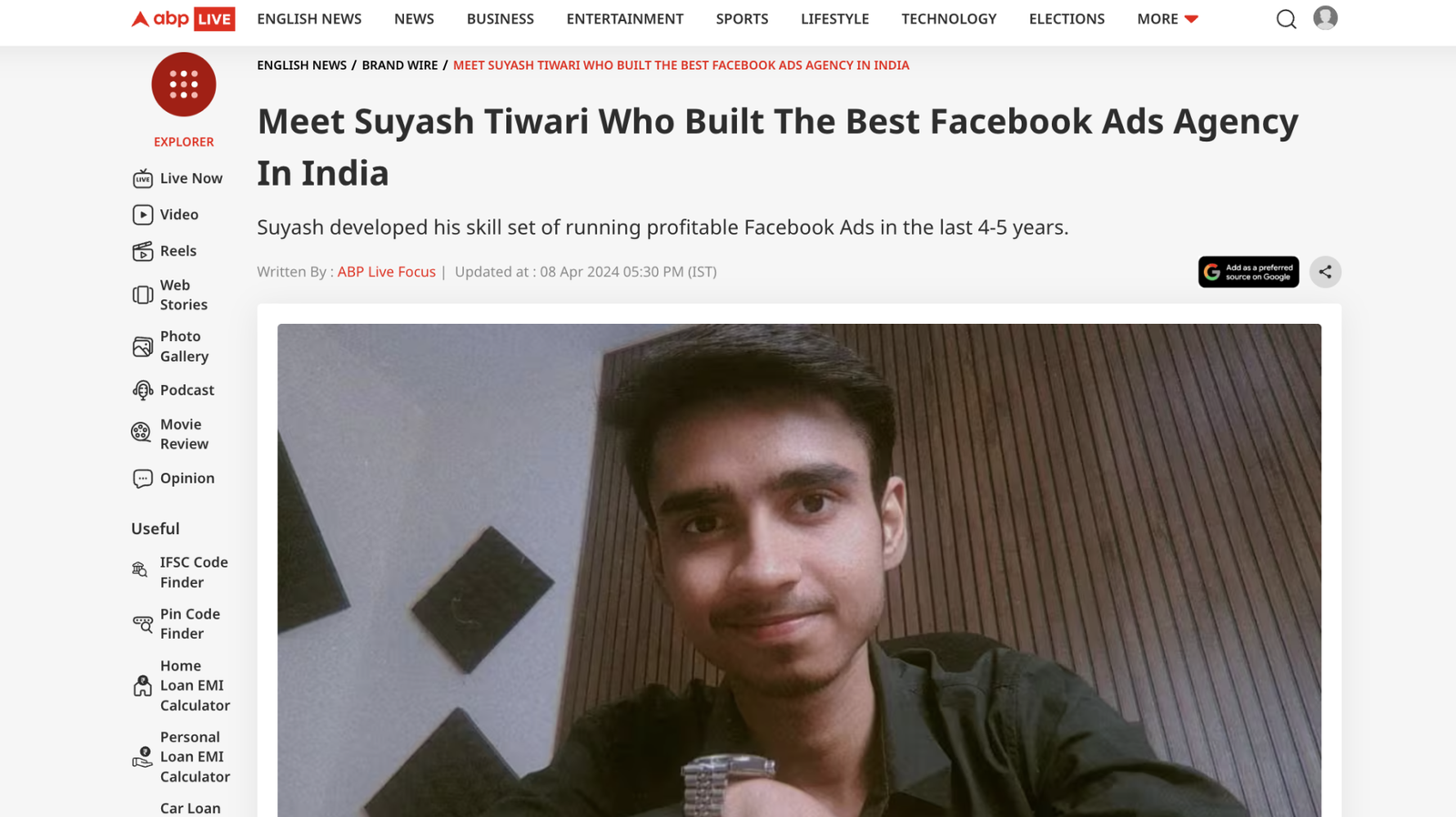 abp news suyash tiwari